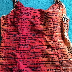 💚3/$25 Antiqua size 10 orange and black tank top swimsuit